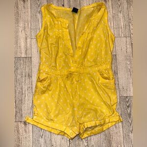 Yellow Polka Dot Kids Romper -2T